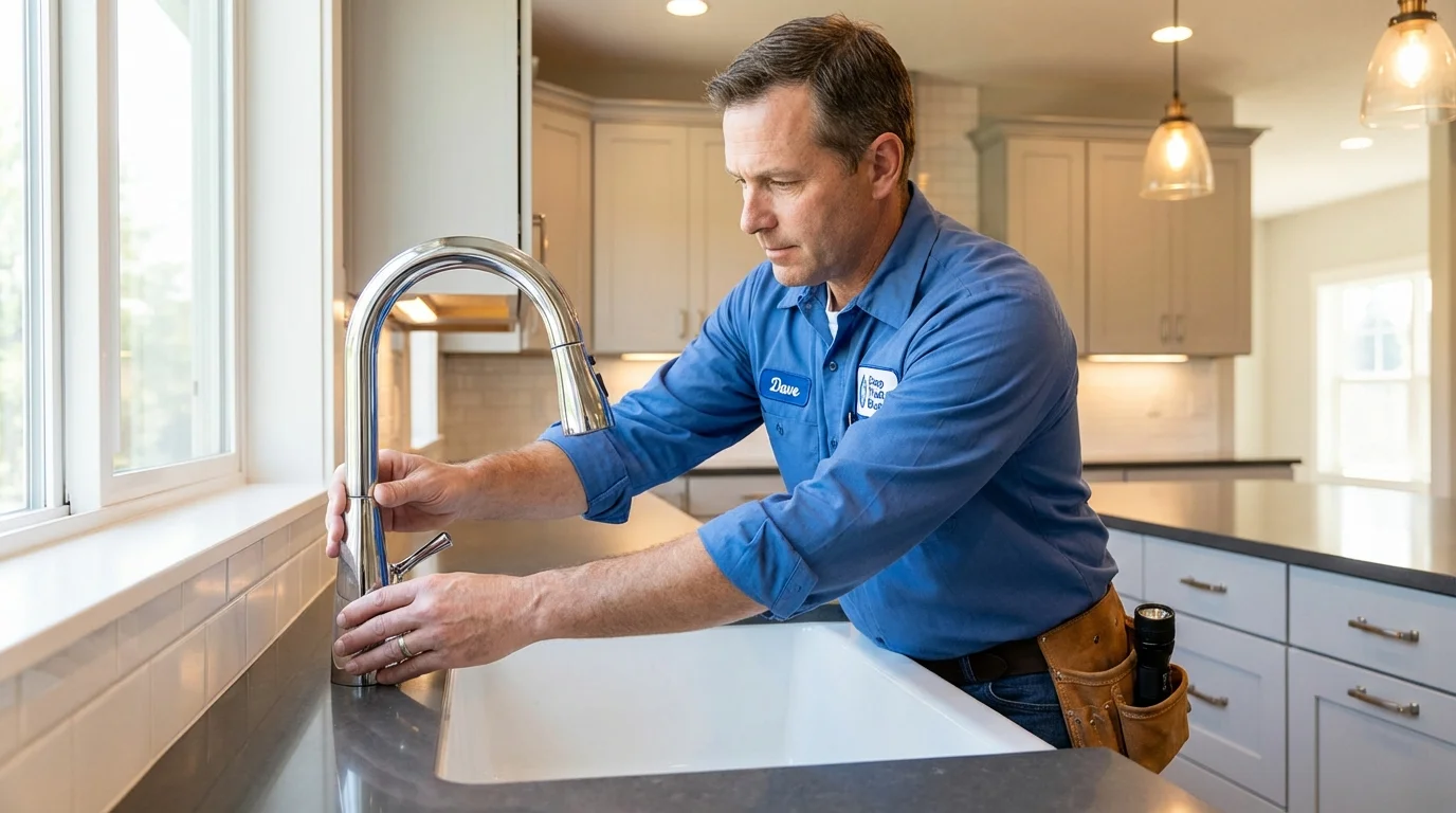 Kitchen faucet installation by Johns Plumbing LLC in Farmersville